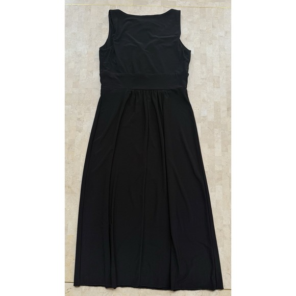 Lauren Ralph Lauren Maxi Dress Sz 6 Women's Black Classic Long Sleeveless Jersey - Picture 7 of 8